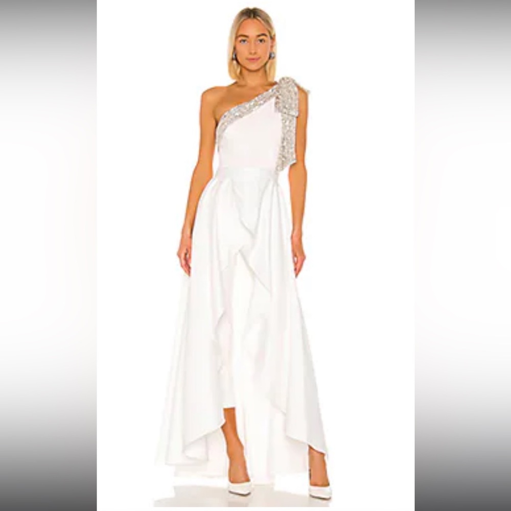 New in box Jaygodfrey ivory jumpsuit with over skirt.